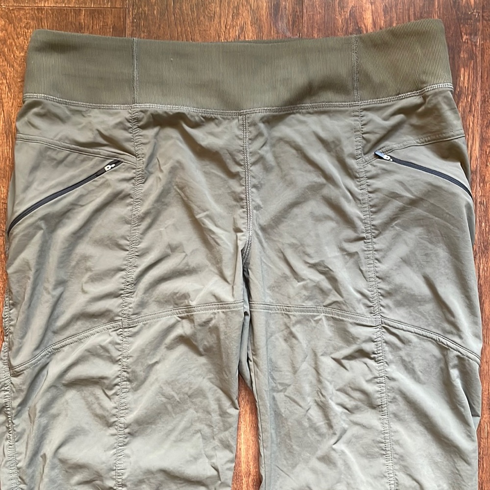 Prana Lightweight Quick Dry Adjustable Waist Ankles Pants Olive Green XL Joggers - Picture 4 of 11